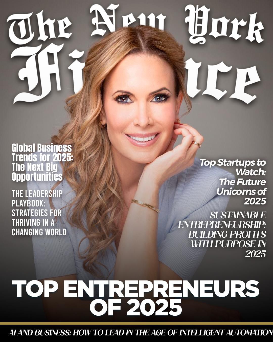Natalia Denegri on the cover of The New York Finance